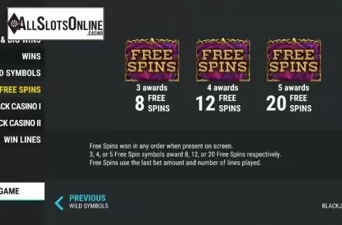 FS screen. Wild Trails Casino from Slot Factory