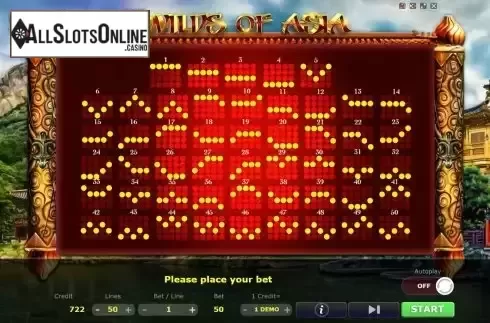 Paylines screen
