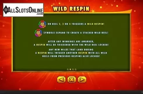 Respin screen. Wu Fu Wa Wa from Skywind Group