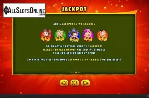 Jackpot screen. Wu Fu Wa Wa from Skywind Group
