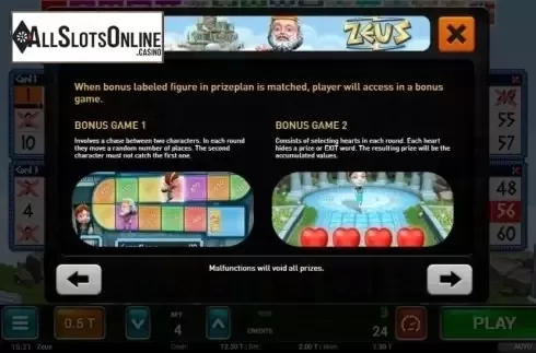 Bonus Game 1. Zeus Bingo from MGA