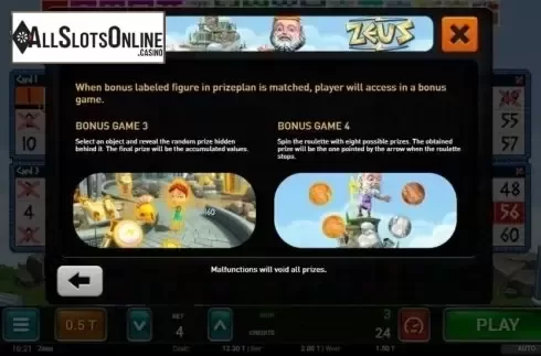 Bonus Game 2. Zeus Bingo from MGA