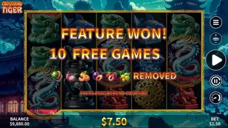 Crouching Tiger slot screenshot 2