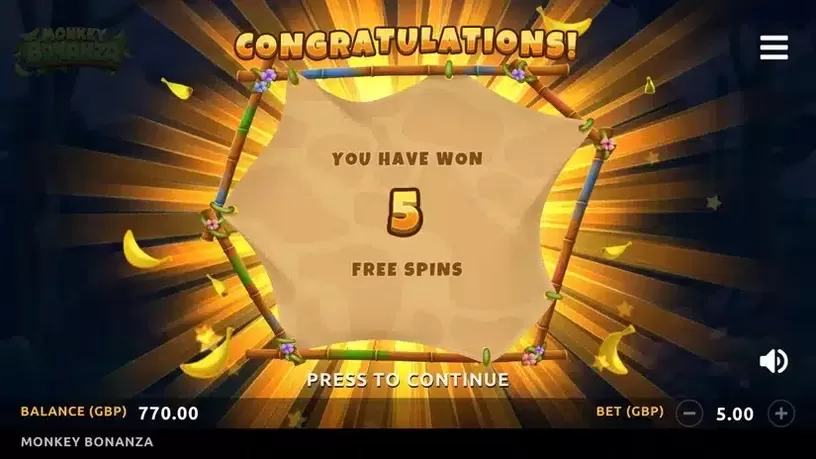 Monkey Bonanza slot screenshot 3