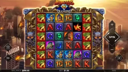 Monsters Vs Diamonds slot screenshot 1