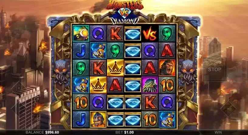 Monsters Vs Diamonds slot screenshot 3