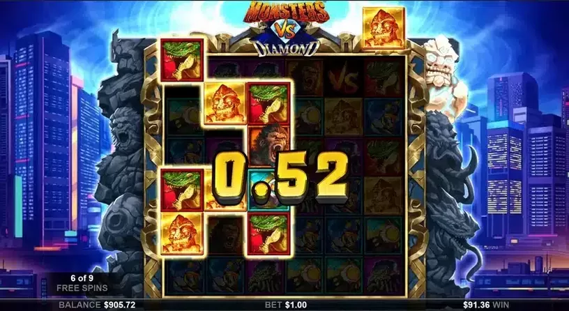 Monsters Vs Diamonds slot screenshot 6