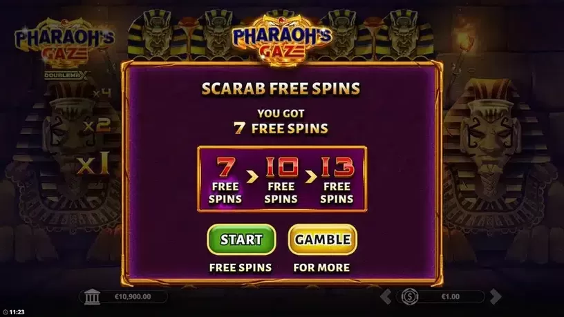 Pharaoh's Gaze DoubleMax slot screenshot 2