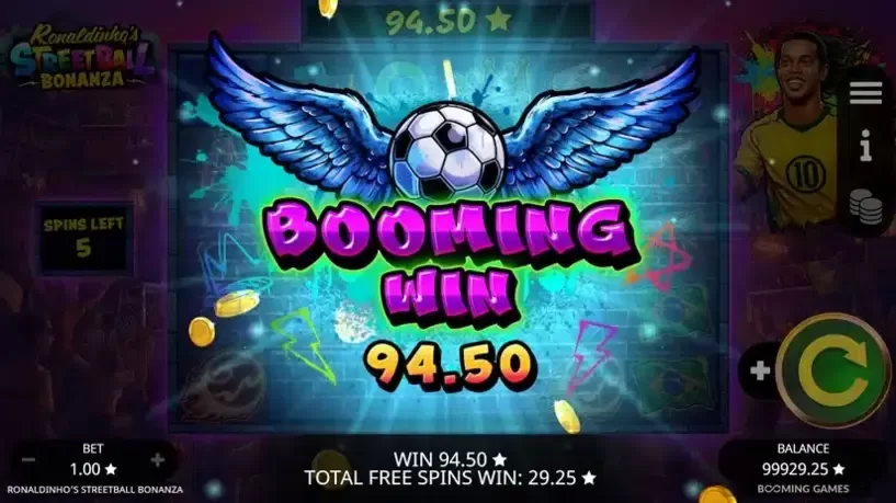 Ronaldinho’s Streetball Bonanza slot screenshot 