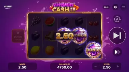 Vitamin Cash 25 slot screenshot 2