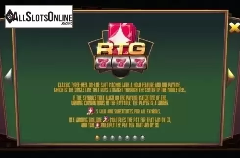 Game Rules 1. 777 (RTG) from RTG