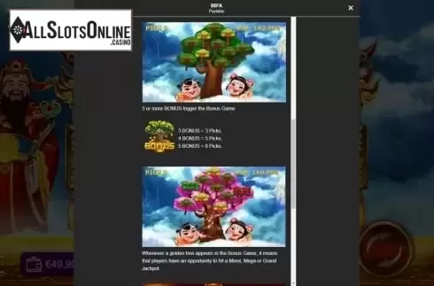 Bonus game screen