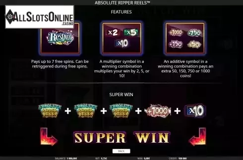 Features screen