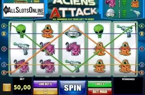 Paylines. Aliens Attack from iSoftBet