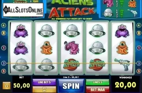 Win Screen 3. Aliens Attack from iSoftBet