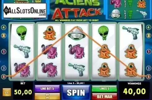 Win Screen 4. Aliens Attack from iSoftBet