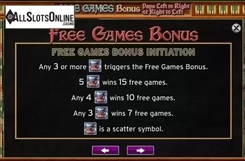 Paytable 1. Bear Mountain from High 5 Games