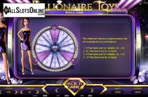 Paytable 2. Billionaire Toys from BetConstruct