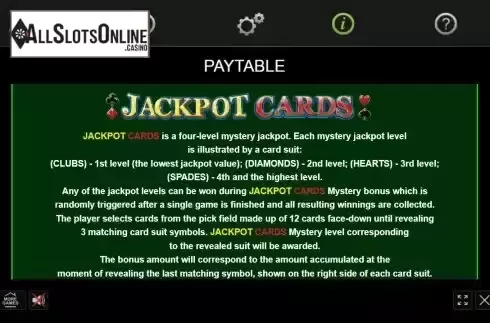 Jackpot screen