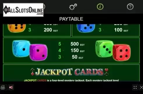 Paytable screen 2
