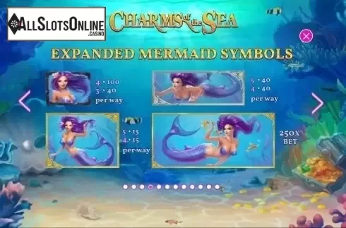 Paytable 4. Charms of the Sea from Playtech