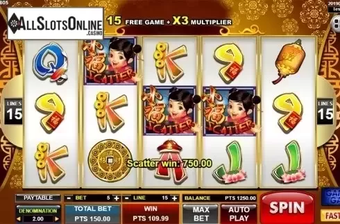 Scatter symbol screen. Da Fu Xiao Fu from Spadegaming