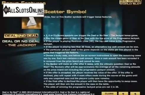 Scatter. Deal or no Deal World from Endemol Games
