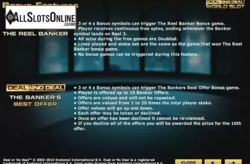 Bonus. Deal or no Deal World from Endemol Games