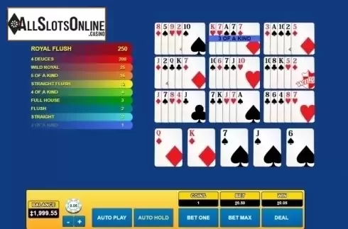 Game Screen. Deuces Wild (Habanero) from Habanero