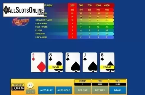 Game Screen. Deuces Wild (Habanero) from Habanero