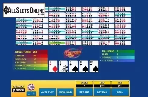 Game Screen. Deuces Wild (Habanero) from Habanero