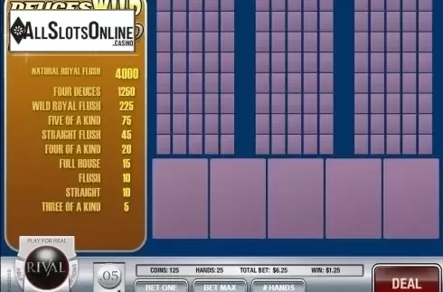 Screen3. Deuces Wild MH (Rival) from Rival Gaming