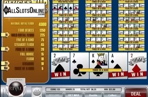 Screen4. Deuces Wild MH (Rival) from Rival Gaming