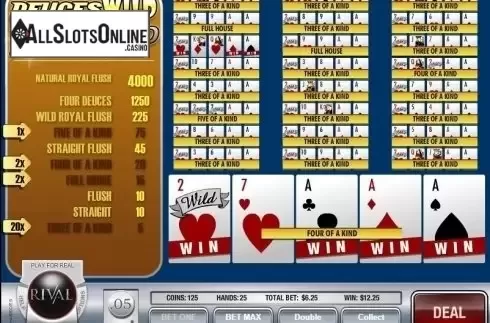 Screen5. Deuces Wild MH (Rival) from Rival Gaming