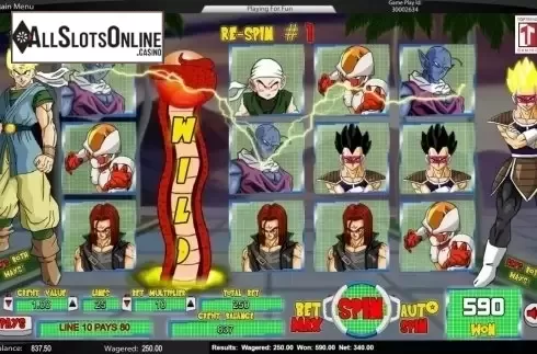 Win Screen. Dragon Ball Reels from TOP TREND GAMING