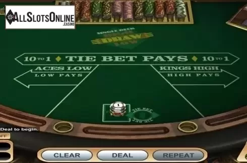 Game Screen. Draw High Low (Betsoft) from Betsoft
