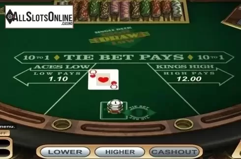 Game Screen. Draw High Low (Betsoft) from Betsoft