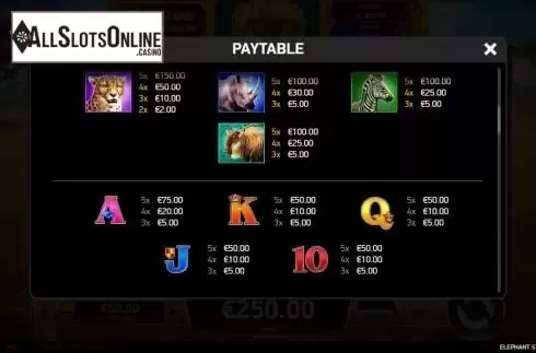 Paytable screen 2