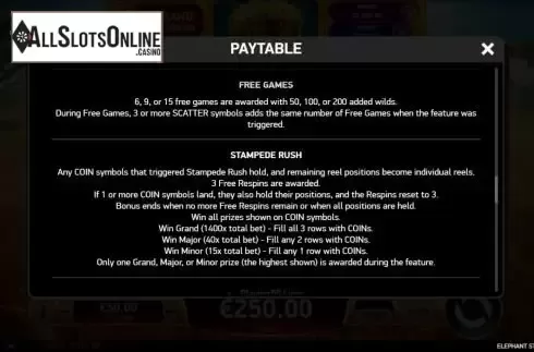 Features screen