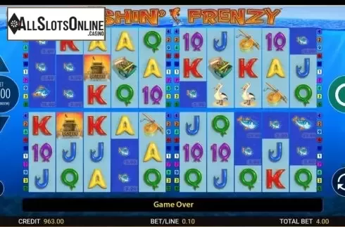 Reel Screen. Fishin Frenzy Power 4 Slots from Blueprint
