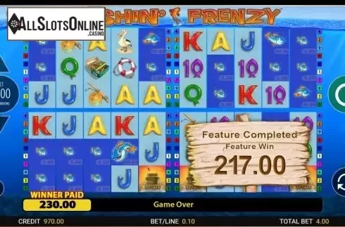 Win Screen 2. Fishin Frenzy Power 4 Slots from Blueprint