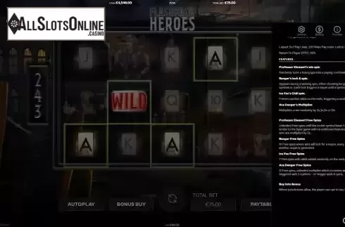 Features screen