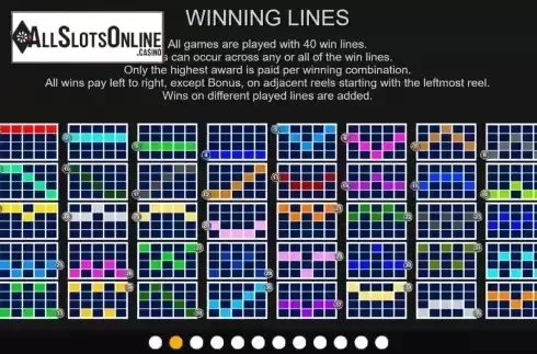 Pay Lines screen