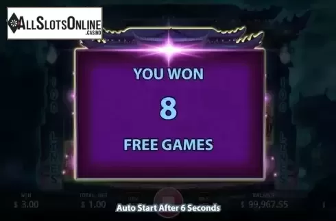 Free Spins screen