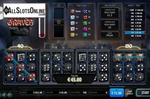 Win Screen. Ghosts and Graves from Air Dice
