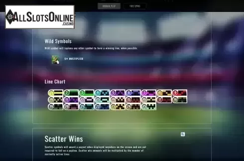 Wld and paylines screen