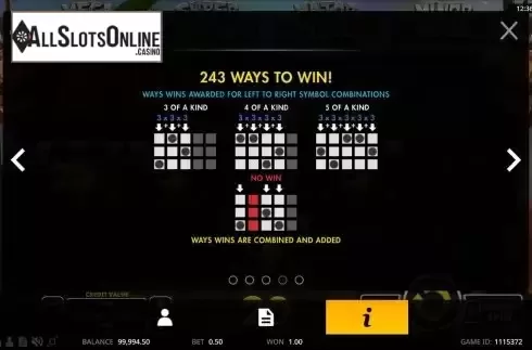 Ways to win screen