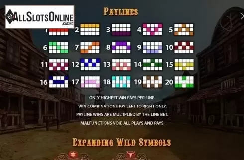 Paytable 3. Heart of the Frontier from Playtech