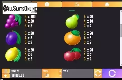 Pay Table screen 2