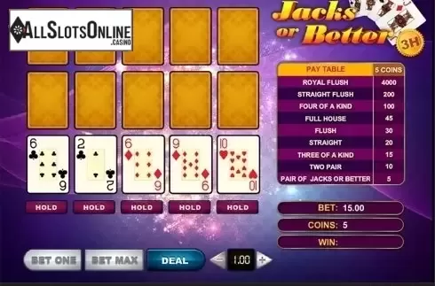 Game workflow. Jacks Or Better 3 Hands	 from GVG
